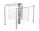 ProxerPort 3 Glass polished nickel chromium stainless steel swing gate (d=150 mm) with glass wing 